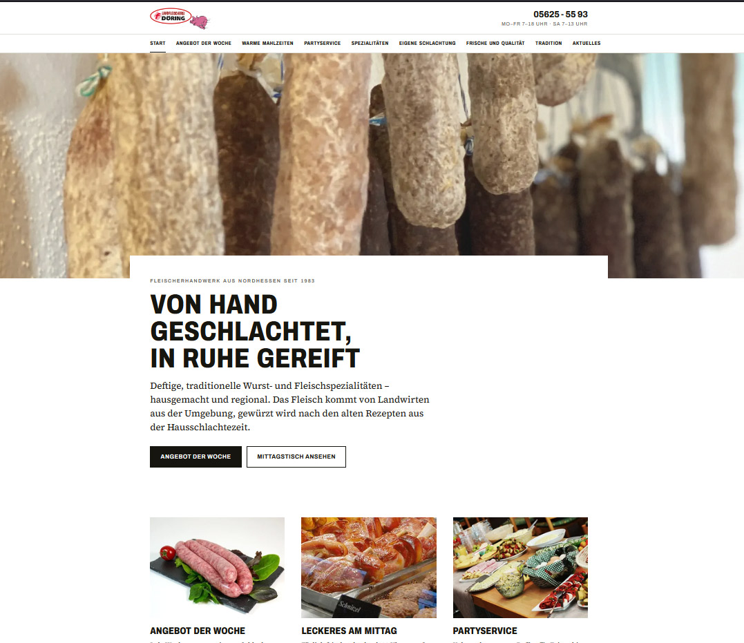 Webdesign und Webentwicklung für Landfleischerei Döring von JPS WERBUNG